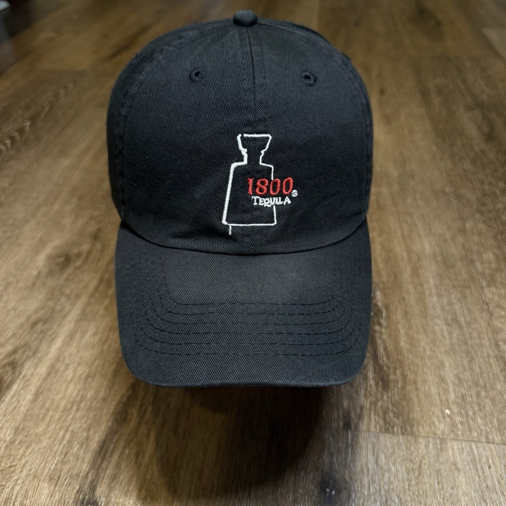 1800 Tequilla Hat Black Red Dad‎ Cap Adj Strap Trucker Liquor Alcohol Promo Cap